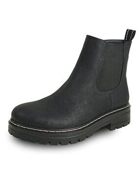 Chelsea Ankle Bootie Faux Leather Vegan Side Zipper Casual Fall Boot